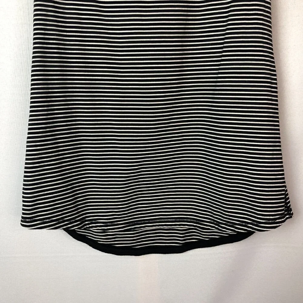 Lululemon‎ Run: First Base Black & White Stripe Athletic Tank Top 4